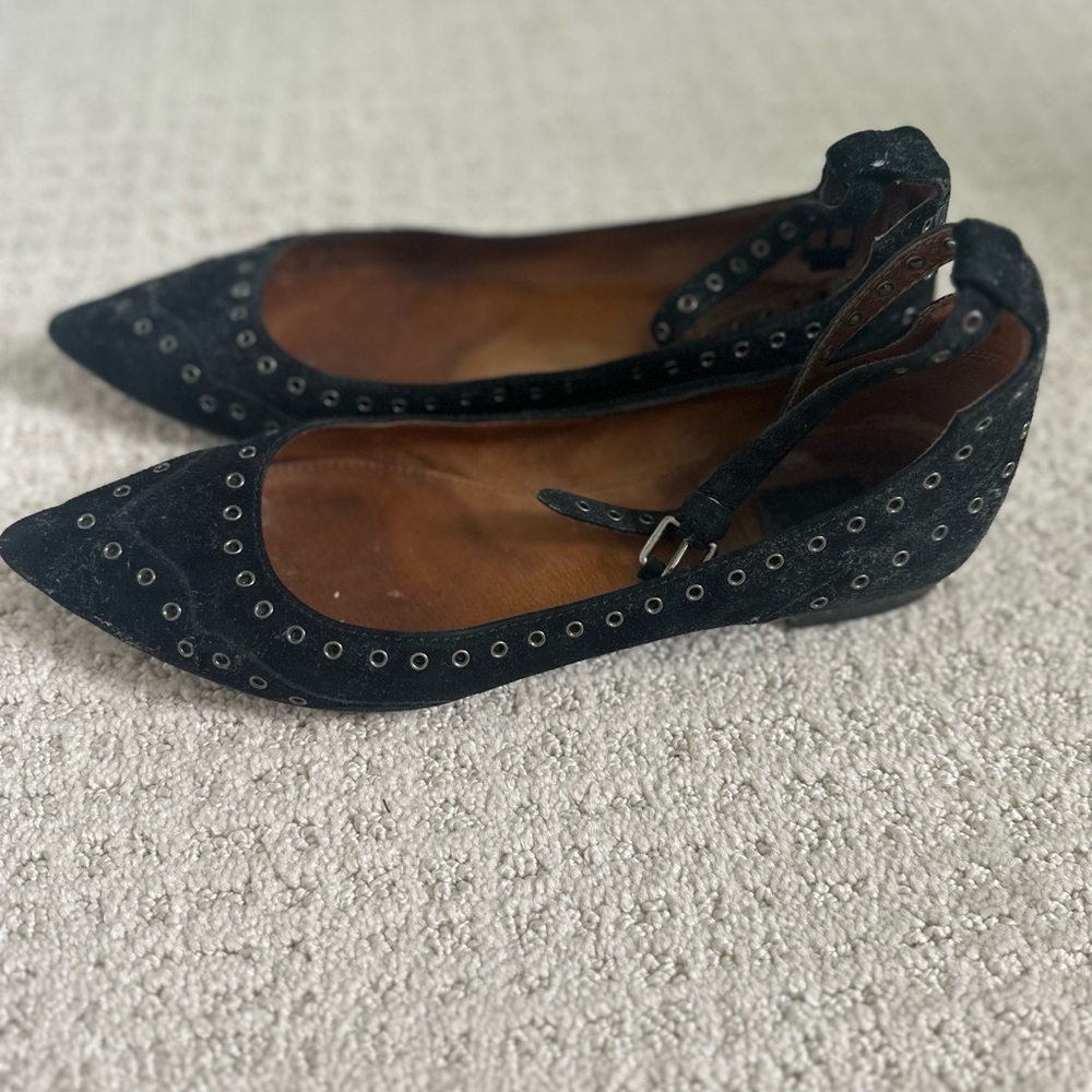 Elegant Black Studded Women's Frye Flats